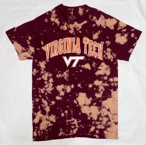 Custom Bleached Virginia Tech College T-shirt